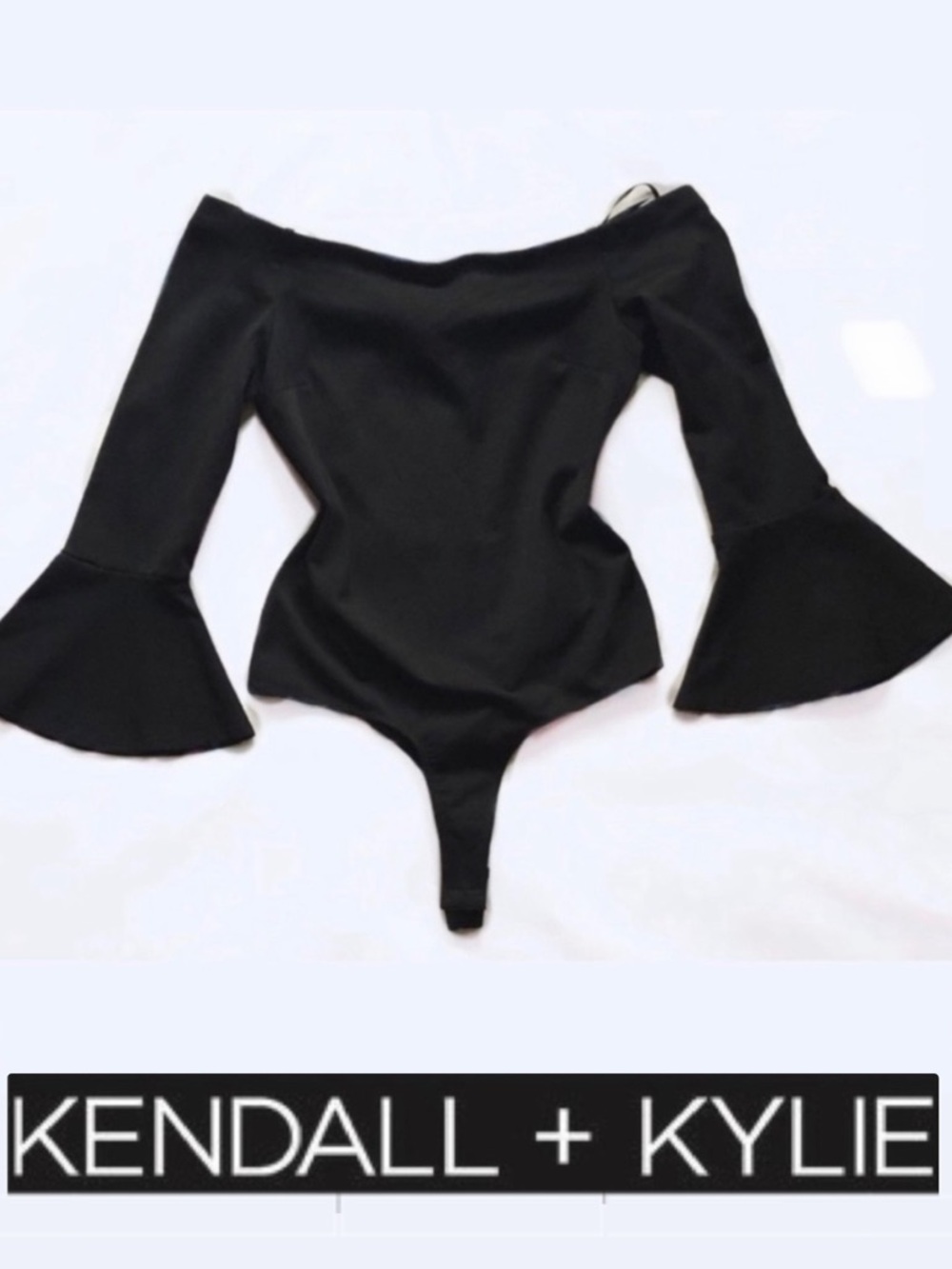 KENDALL + KYLIE Off Shoulder Black Bodysuit